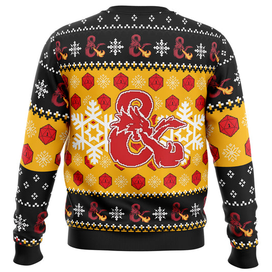 Guess I'll Die (Roll For Initiative) Ugly Christmas Sweater - Christmas Jumper (back)