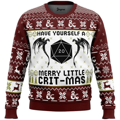Have Yourself A Merry Little Crit-Mas Ugly Christmas Sweater - Christmas Jumper (front)