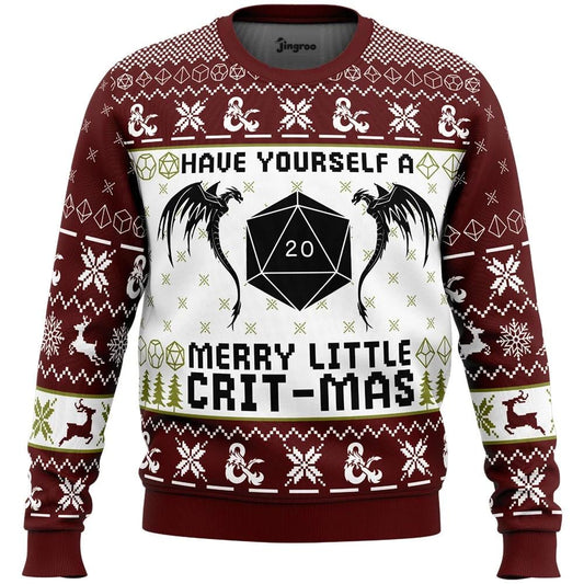 Have Yourself A Merry Little Crit-Mas Ugly Christmas Sweater - Christmas Jumper (front)
