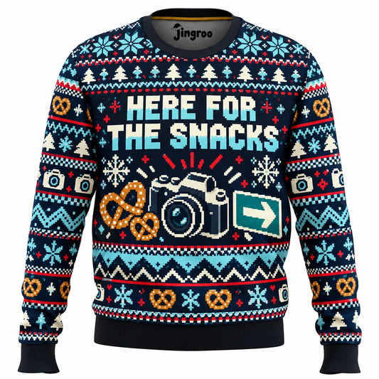 Here for the Snacks Ugly Christmas Sweater - Christmas Jumper (front)