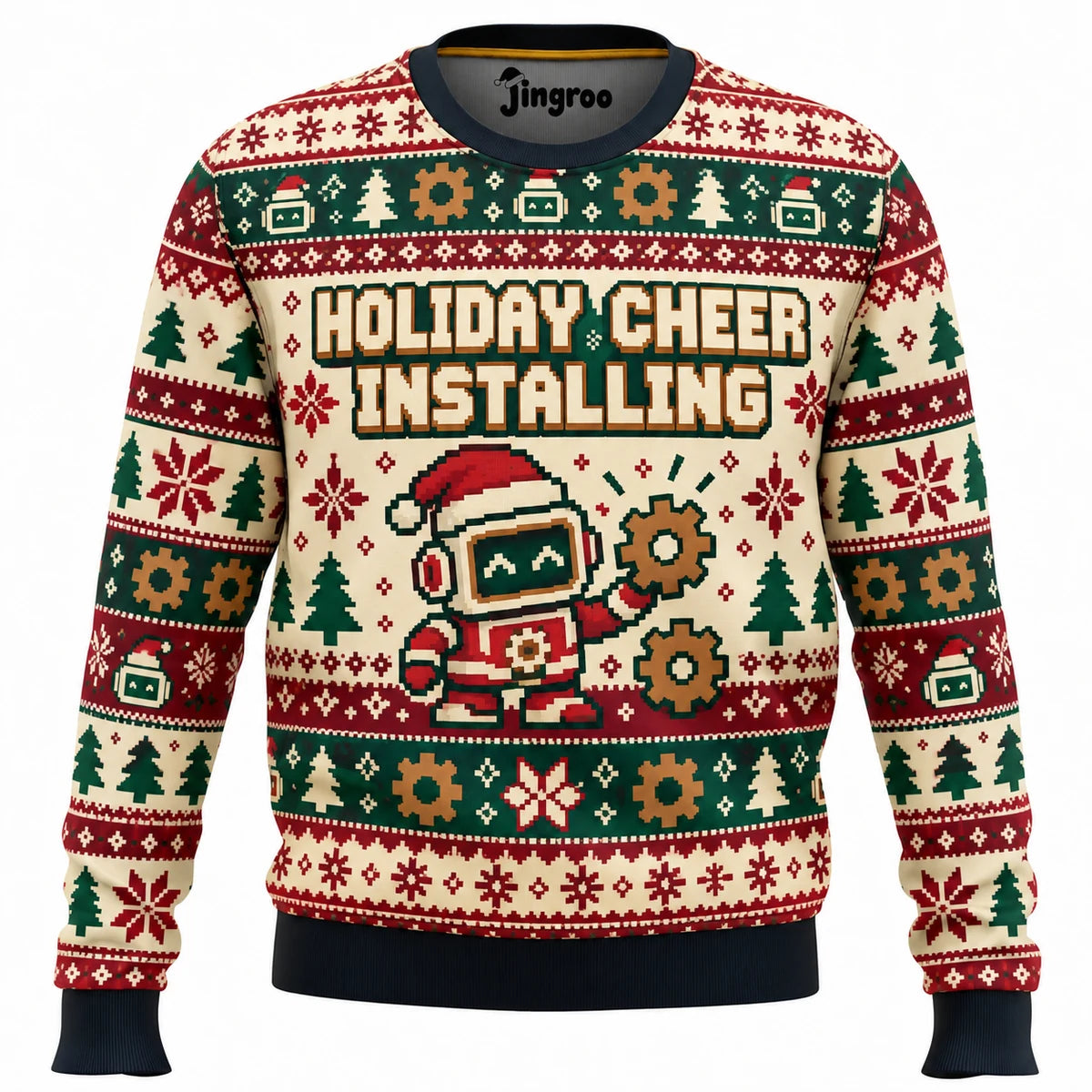 Holiday Cheer Installing Ugly Christmas Sweater - Christmas Jumper (front)