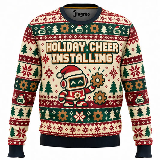 Holiday Cheer Installing Ugly Christmas Sweater - Christmas Jumper (front)