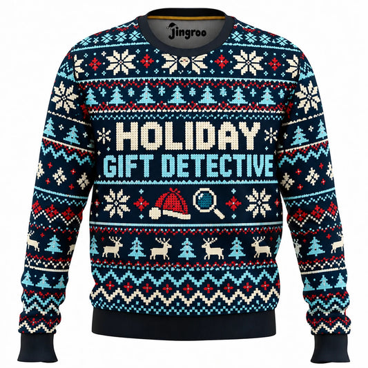 Holiday Gift Detective Ugly Christmas Sweater - Christmas Jumper (front)