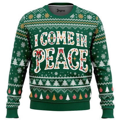 I Come In Peace (And For Cookies) Ugly Christmas Sweater - Christmas Jumper (front)