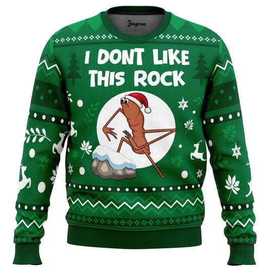 I Don't Like This Rock Ugly Christmas Sweater - Christmas Jumper (front)