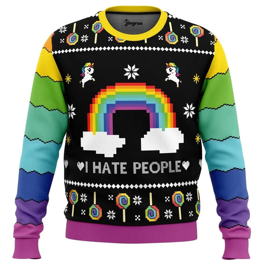 I Hate People Ugly Christmas Sweater - Christmas Jumper (view 1)