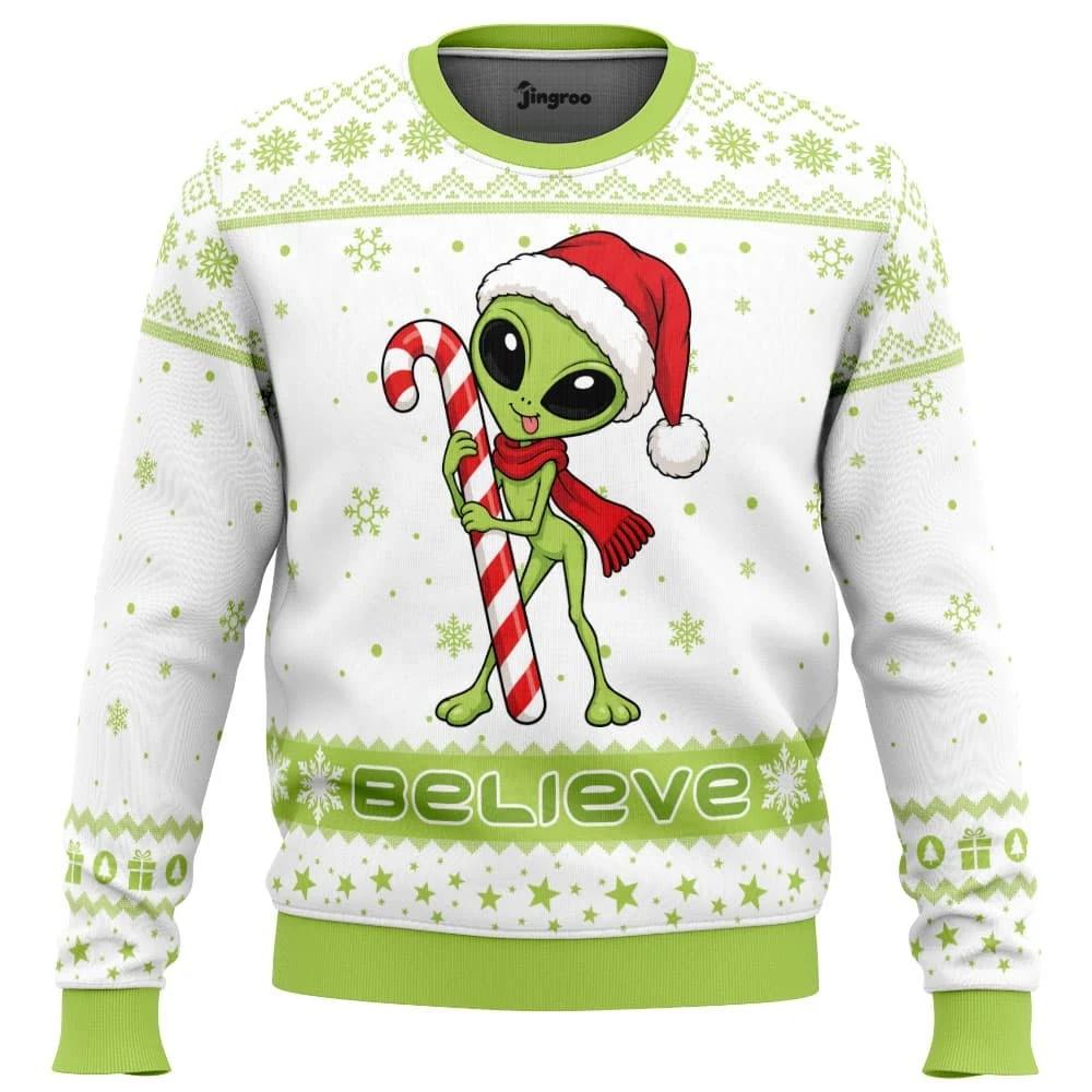 I Want To Believe In Santa Ugly Christmas Sweater - Christmas Jumper (front)