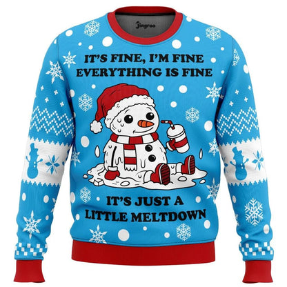 It's Fine, I'm Fine Ugly Christmas Sweater - Christmas Jumper (front)