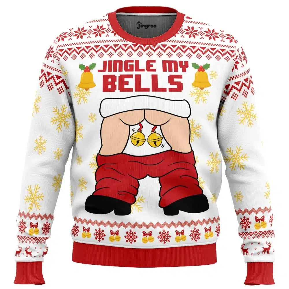 Jingle My Bells Ugly Christmas Sweater - Christmas Jumper (front)