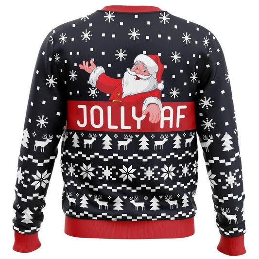 Jolly AF Santa Ugly Christmas Sweater - Christmas Jumper (back)