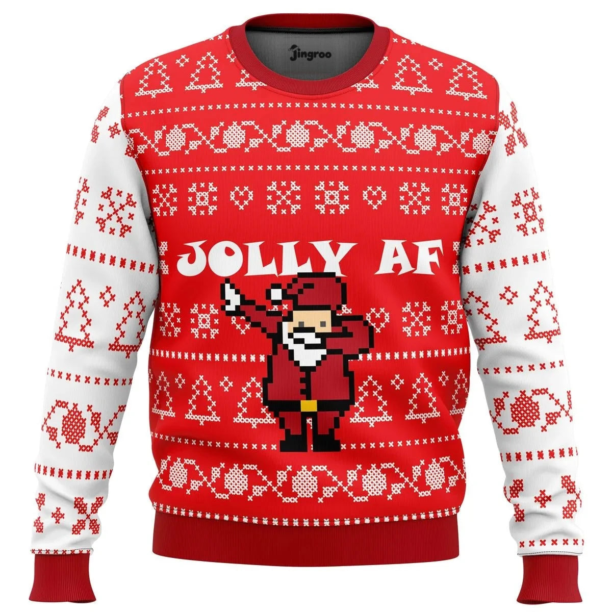 Jolly AF Ugly Christmas Sweater - Christmas Jumper (view 1)