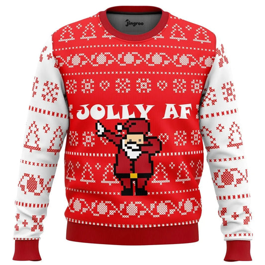 Jolly AF Ugly Christmas Sweater - Christmas Jumper (view 1)