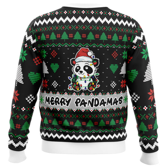 Merry Pandamas Ugly Christmas Sweater - Christmas Jumper (back)