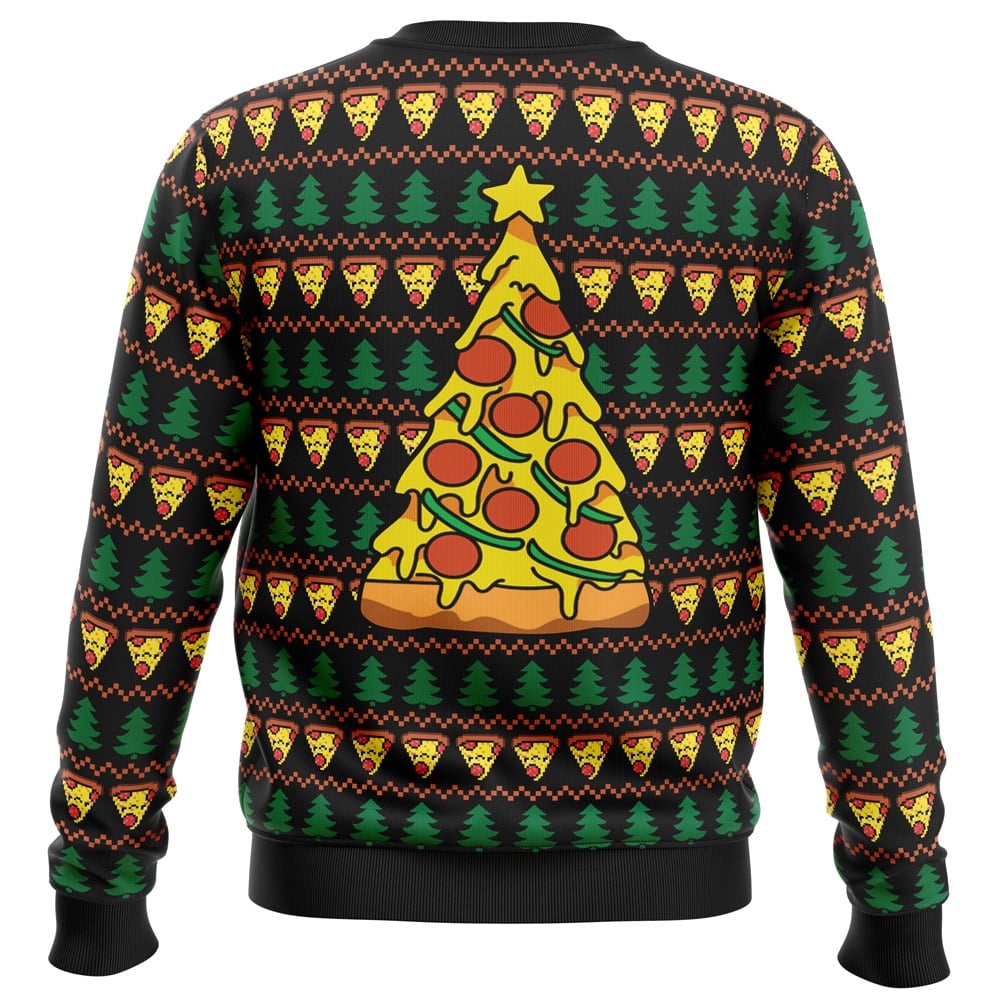 Merry Pizza Ugly Christmas Sweater - Christmas Jumper (back)