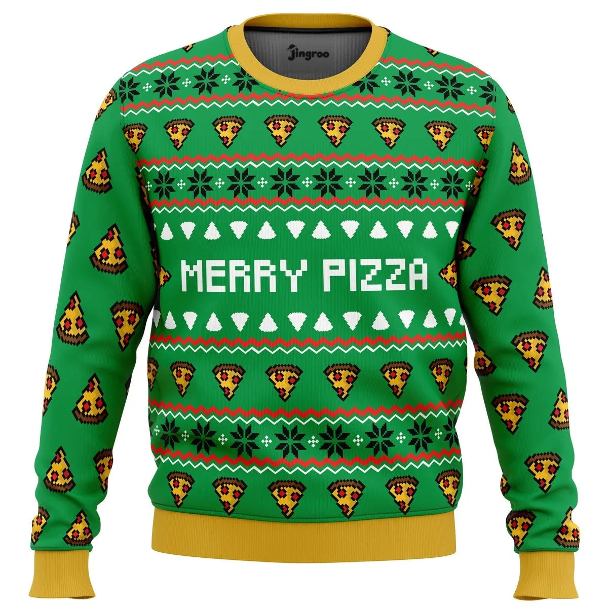 Merry Pizza Party Ugly Christmas Sweater - Christmas Jumper (view 1)