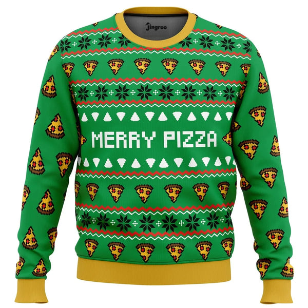 Merry Pizza Party Ugly Christmas Sweater