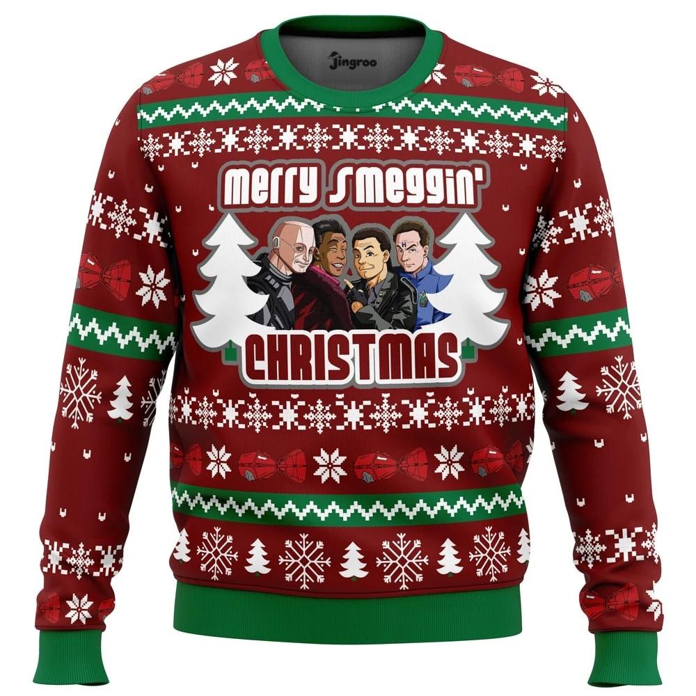 Merry Smeggin' Christmas Ugly Christmas Sweater - Christmas Jumper (front)