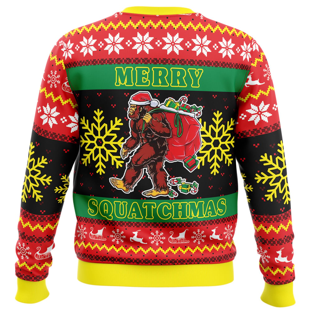Merry Squatchmas Ugly Christmas Sweater - Christmas Jumper (back)