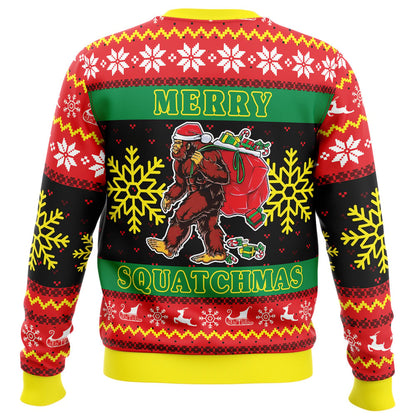 Merry Squatchmas Ugly Christmas Sweater - Christmas Jumper (back)