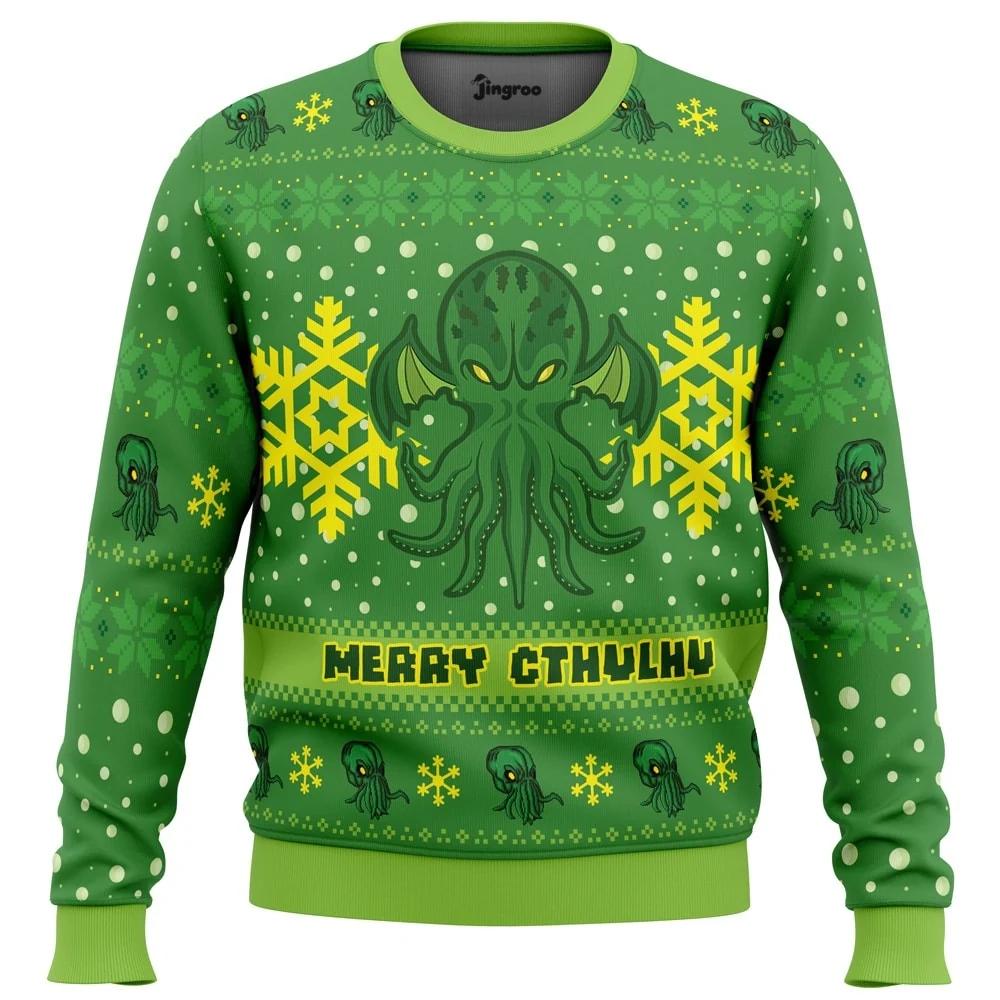 Merry Tentacle Christmas Ugly Christmas Sweater - Christmas Jumper (front)