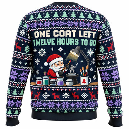 Miniature Santa Painter Ugly Christmas Sweater - Christmas Jumper (back)