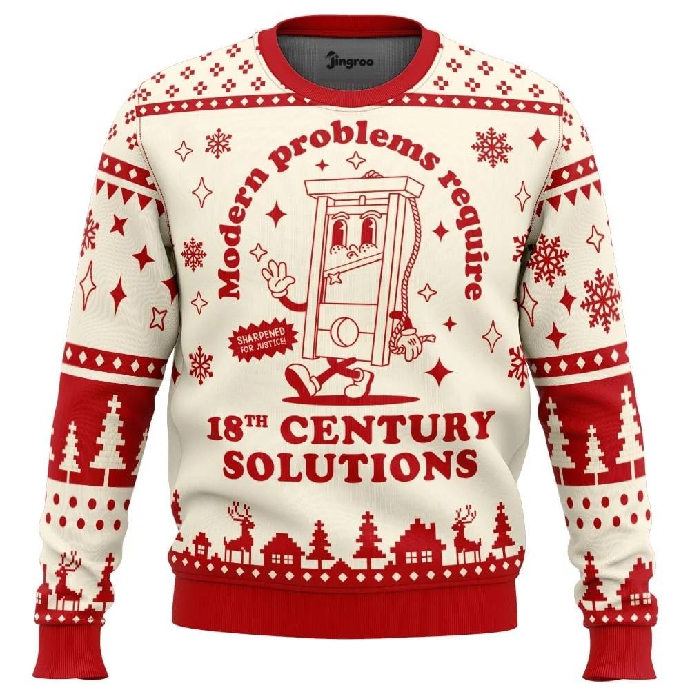 Modern Problems Require Ugly Sweaters Ugly Christmas Sweater - Christmas Jumper (front)