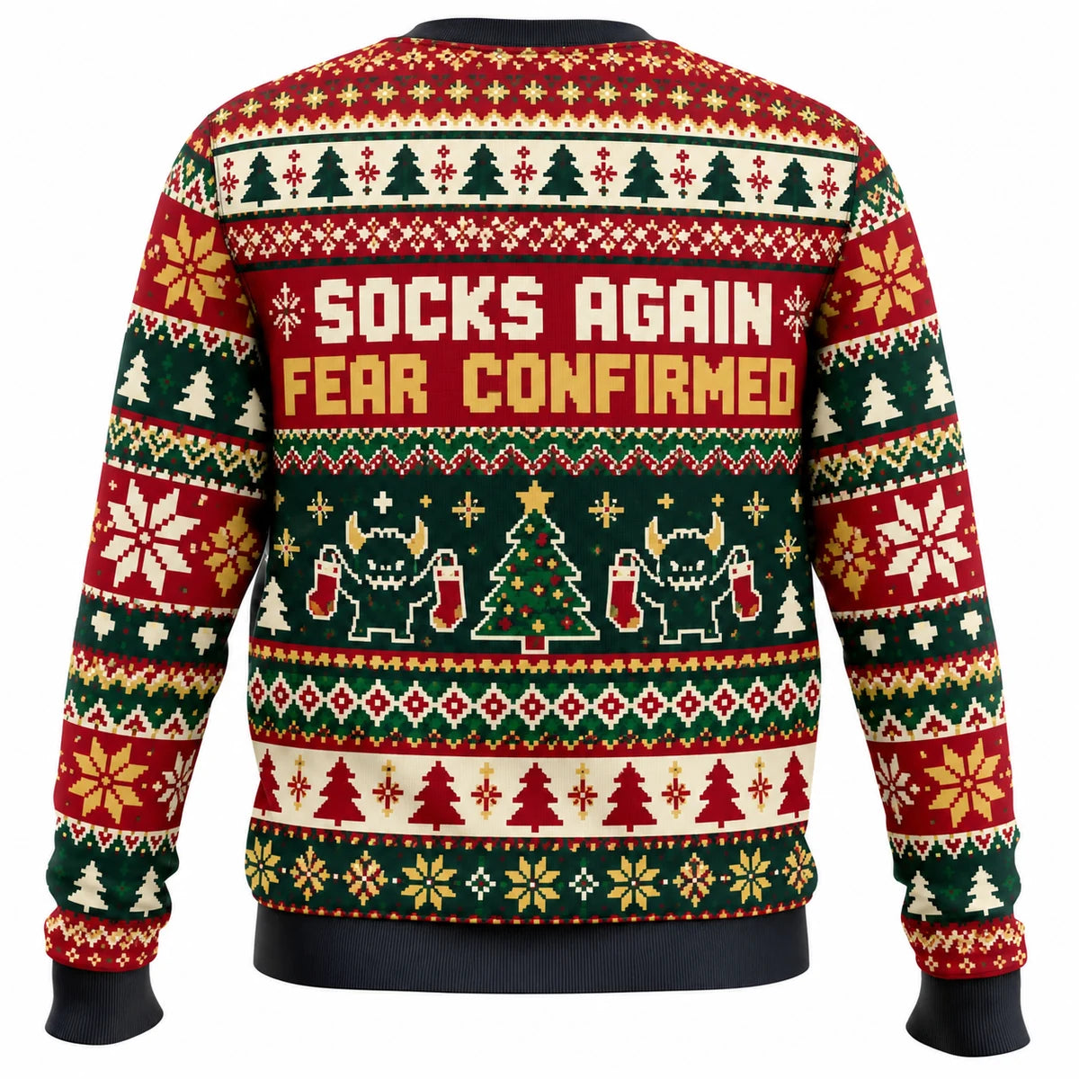 Monster Under the Christmas Tree Ugly Christmas Sweater - Christmas Jumper (back)