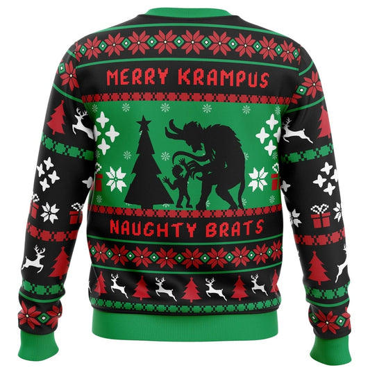 Naughty Brats Beware Ugly Christmas Sweater - Christmas Jumper (back)