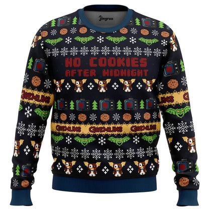 No Cookies After Midnight Ugly Christmas Sweater - Christmas Jumper (front)