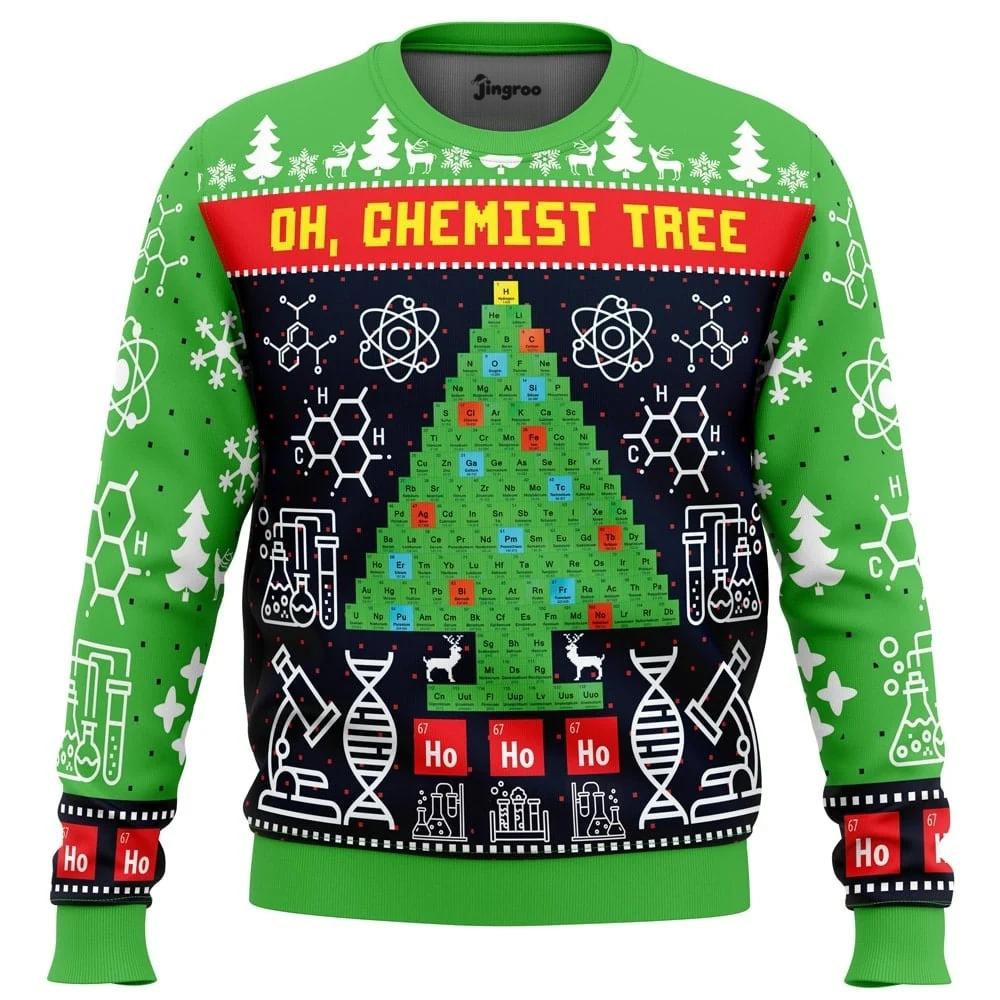 Oh Chemist Tree Ugly Christmas Sweater - Christmas Jumper (front)