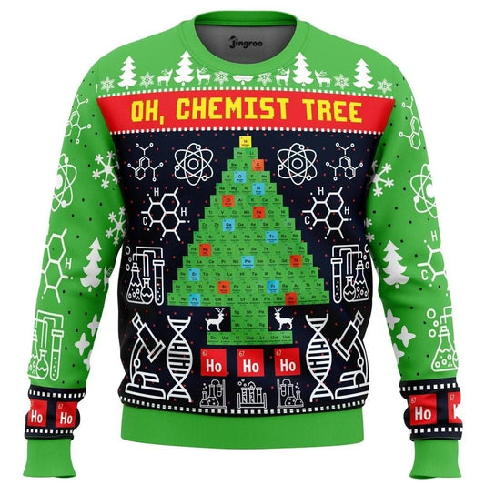 Oh Chemist Tree Ugly Christmas Sweater - Christmas Jumper (front)