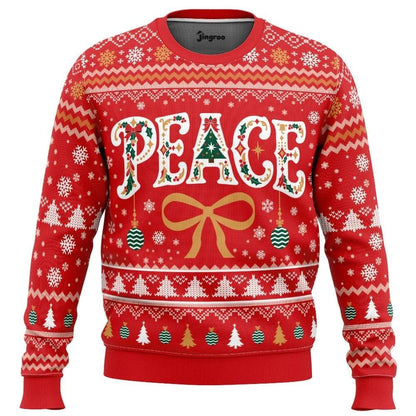 Peace On Earth, Mostly Ugly Christmas Sweater - Christmas Jumper (front)