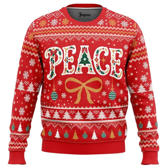 Peace On Earth, Mostly Ugly Christmas Sweater - Christmas Jumper (front)