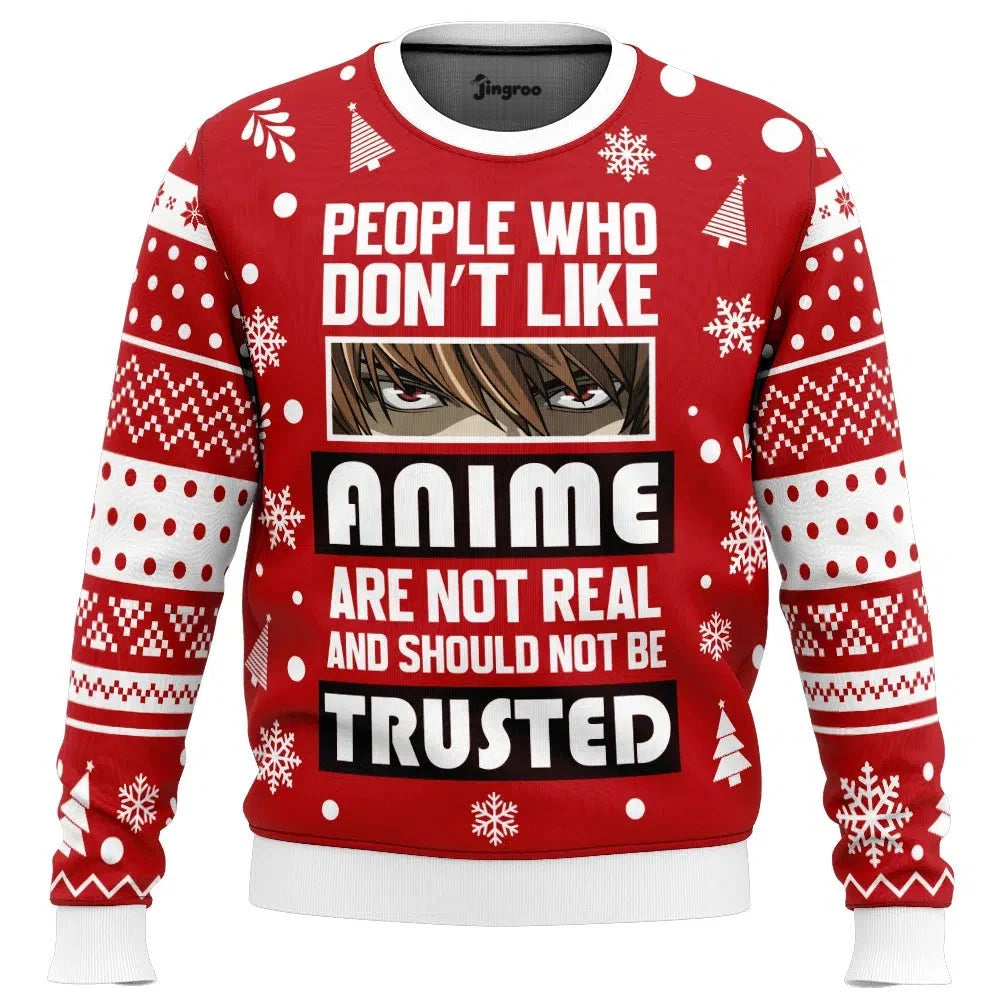 People Who Don't Like Cartoons Ugly Christmas Sweater - Christmas Jumper (front)