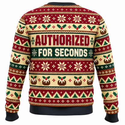 Pudding Permit Holder Ugly Christmas Sweater - Christmas Jumper (back)