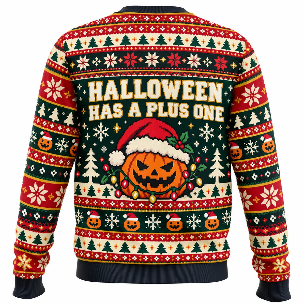 Pumpkin Refuses to Leave Ugly Christmas Sweater - Christmas Jumper (back)