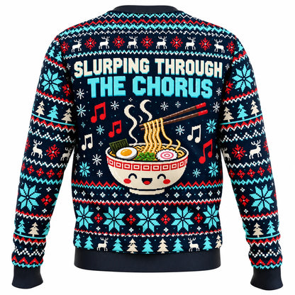 Ramen & Christmas Carols Ugly Christmas Sweater - Christmas Jumper (back)
