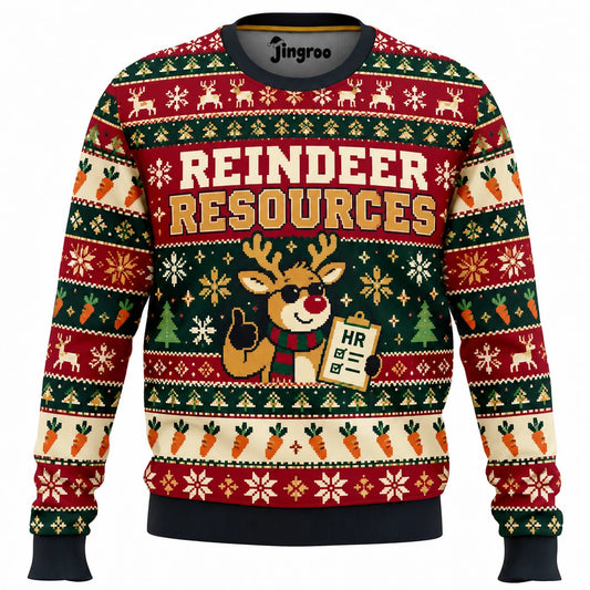 Reindeer Resources Ugly Christmas Sweater - Christmas Jumper (front)