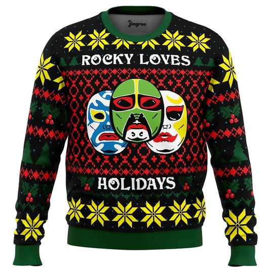 Rocky Loves Holidays Ugly Christmas Sweater - Christmas Jumper (front)