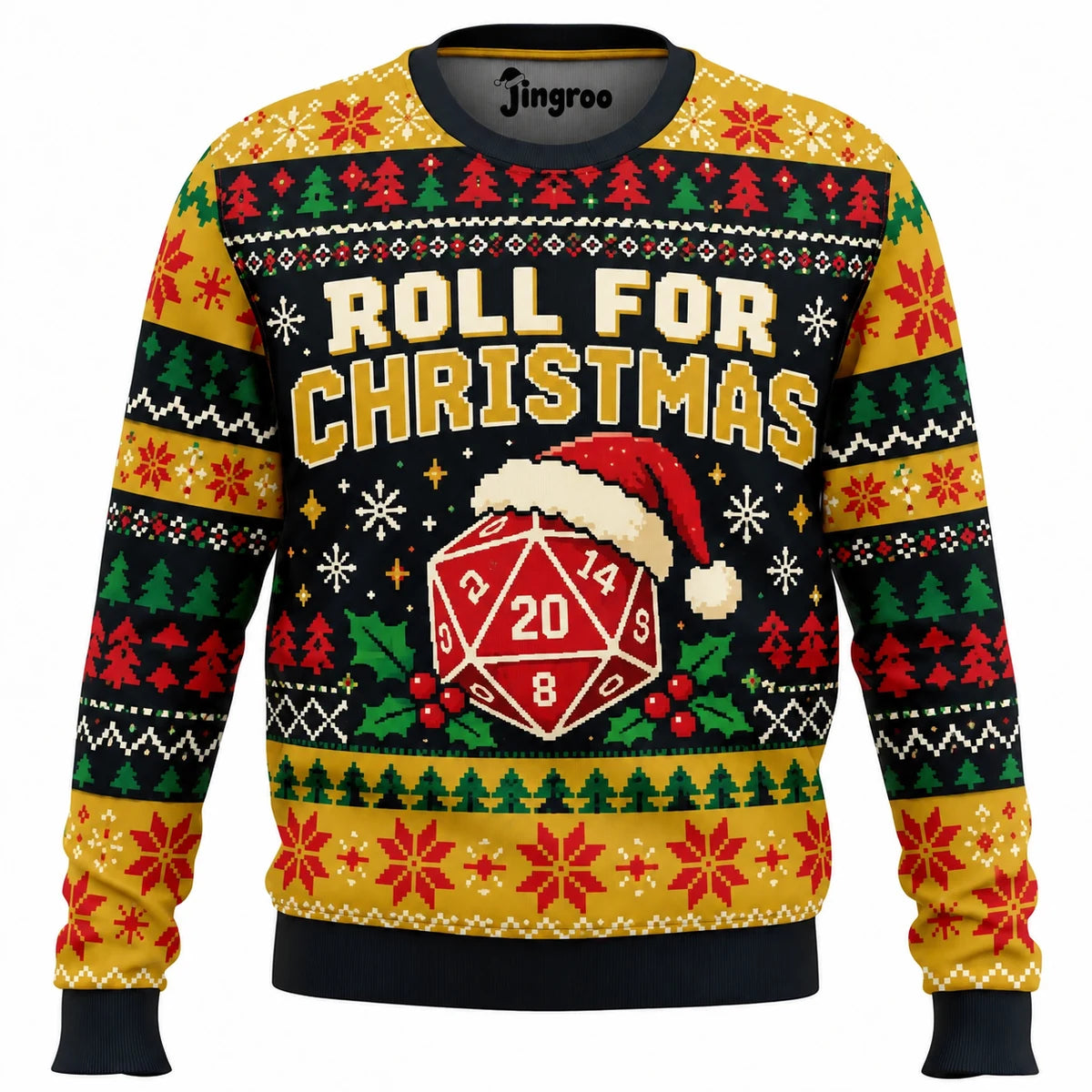 Roll for Christmas Ugly Christmas Sweater - Christmas Jumper (front)