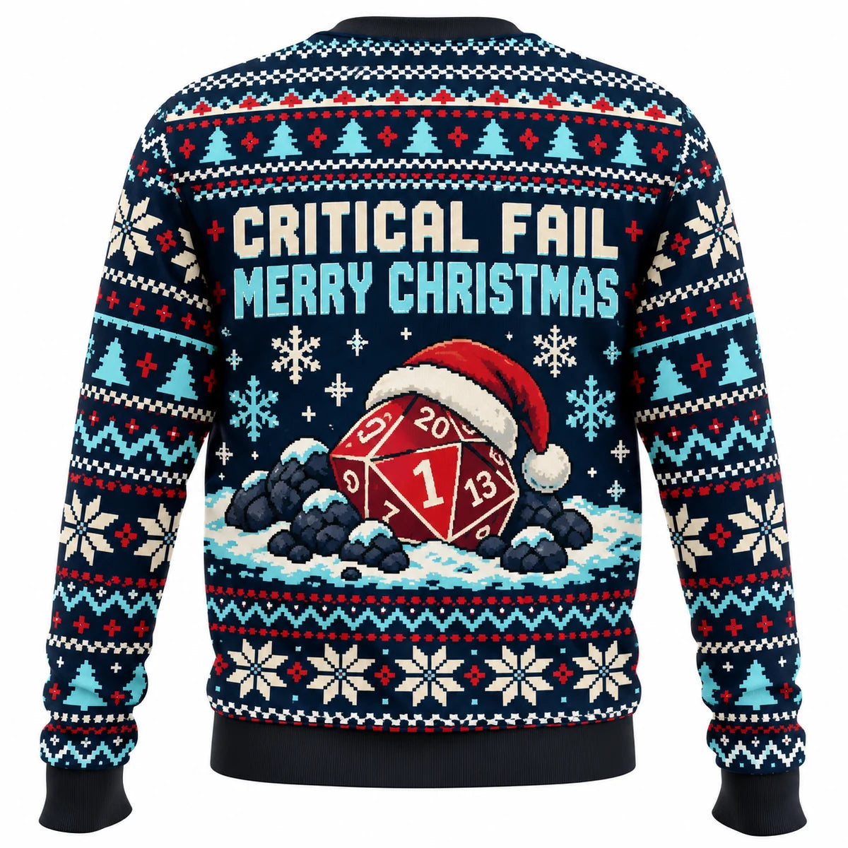 Rolled a One on Being Nice Ugly Christmas Sweater - Christmas Jumper (back)