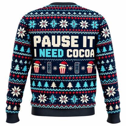 Santa Brought the Popcorn Ugly Christmas Sweater - Christmas Jumper (back)