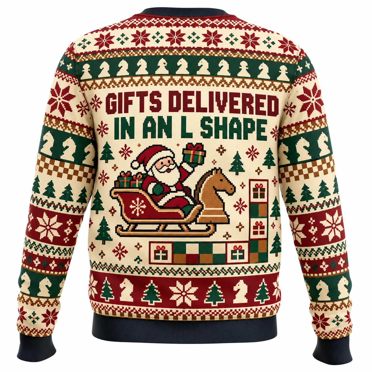 Santa Moves Like a Knight Ugly Christmas Sweater - Christmas Jumper (back)