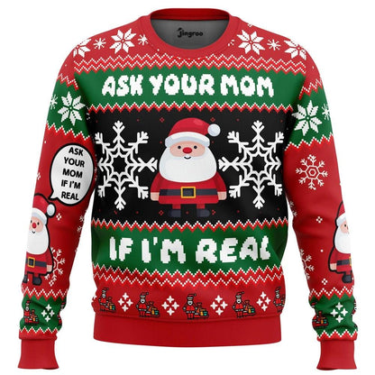 Santa Says Hi Ugly Christmas Sweater - Christmas Jumper (front)
