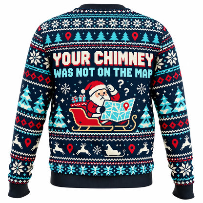 Santa's GPS Recalculating Ugly Christmas Sweater - Christmas Jumper (back)