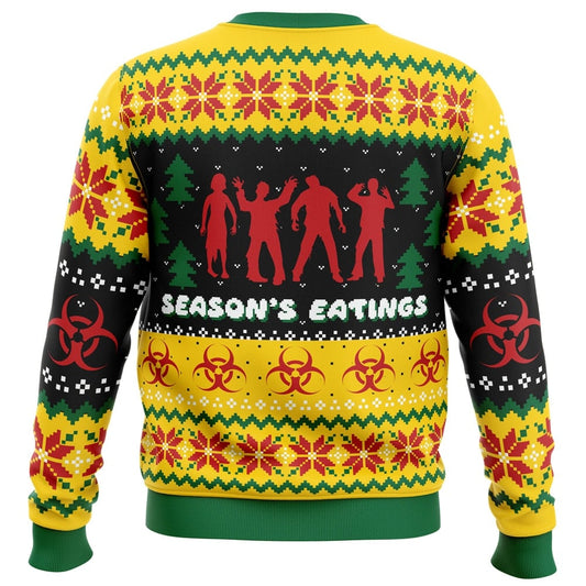 Season's Eatings, Zombie Edition Ugly Christmas Sweater - Christmas Jumper (back)