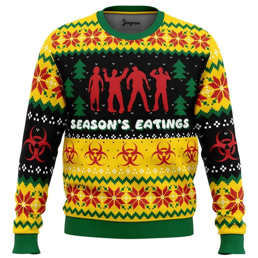 Season's Eatings, Zombie Edition Ugly Christmas Sweater - Christmas Jumper (front)