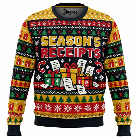 Season's Receipts Ugly Christmas Sweater - Christmas Jumper (front)