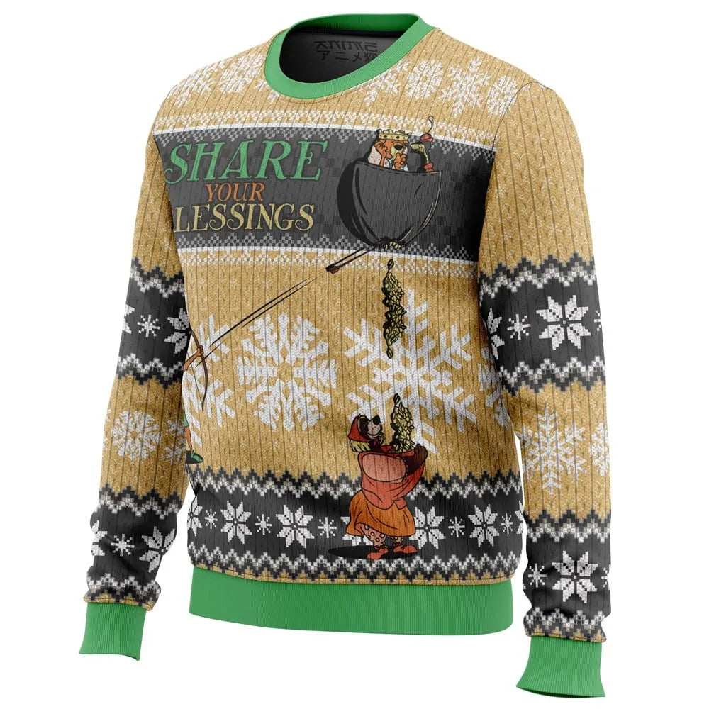 Share Your Blessings, Merry Men Ugly Christmas Sweater - Christmas Jumper (back)