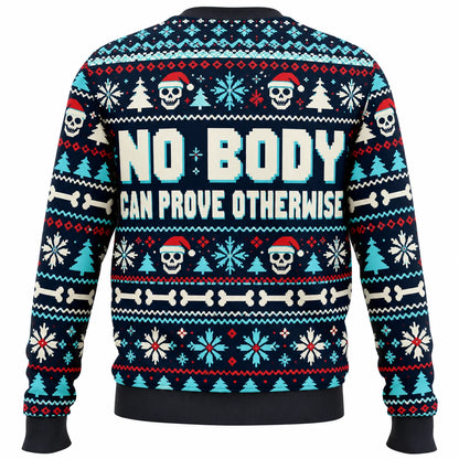 Skeleton on the Nice List Ugly Christmas Sweater - Christmas Jumper (back)